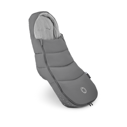 Bugaboo footmuff in Moon Grey designed for infants ensuring warmth and comfort.