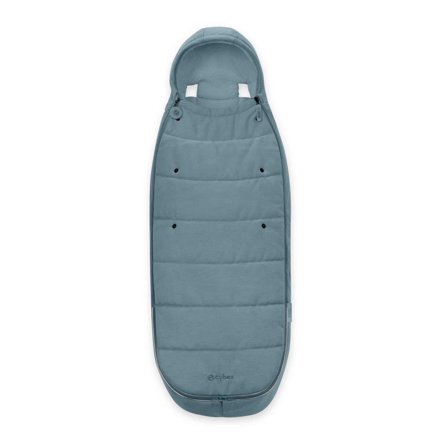 Cybex Gold collection footmuff in Stormy Blue colour way.