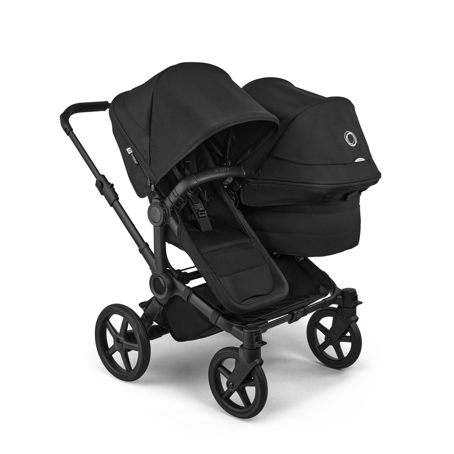 Bugaboo Donkey 6 double pushchair in heritage black colour.