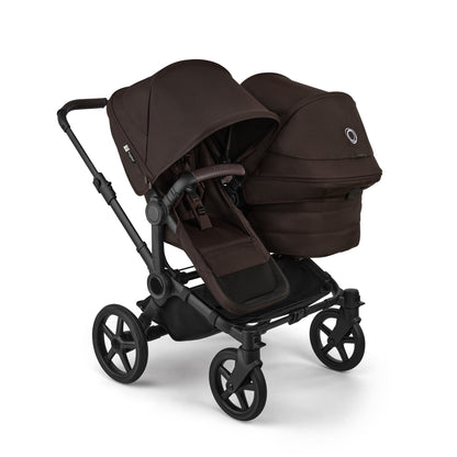 Bugaboo Donkey 6 double pushchair in cocoa brown colour.