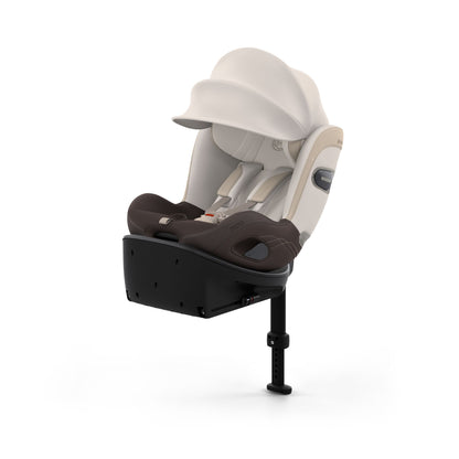 Cybex sirona Si swivel car seat complete with isofix base in amber brown colour.