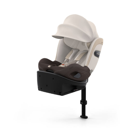 Cybex sirona Si swivel car seat complete with isofix base in amber brown colour.