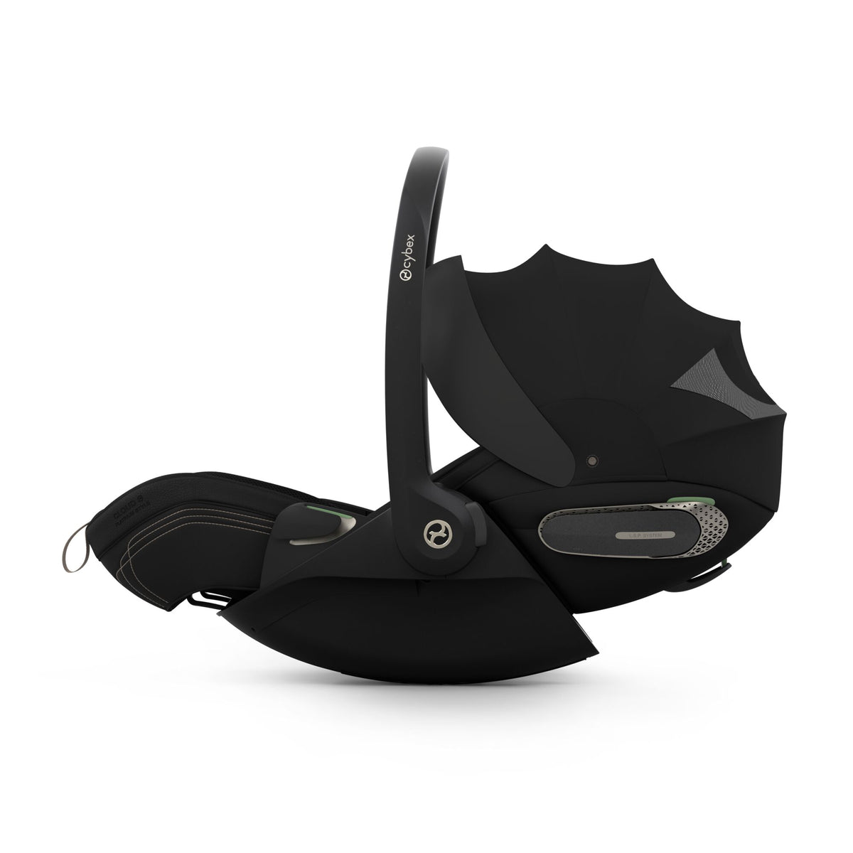 Cybex cloud s car seat in sepia black colour, with recline function.