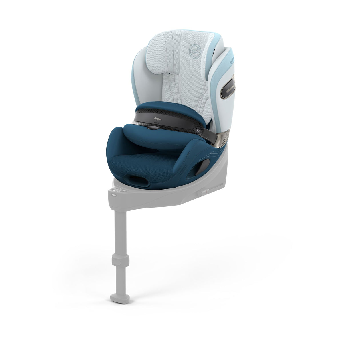 Cybex anoris s car seat with airbag in opal blue style colour, without base.