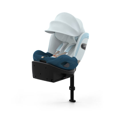 Cybex sirona Si swivel car seat complete with isofix base in opal blue style colour.
