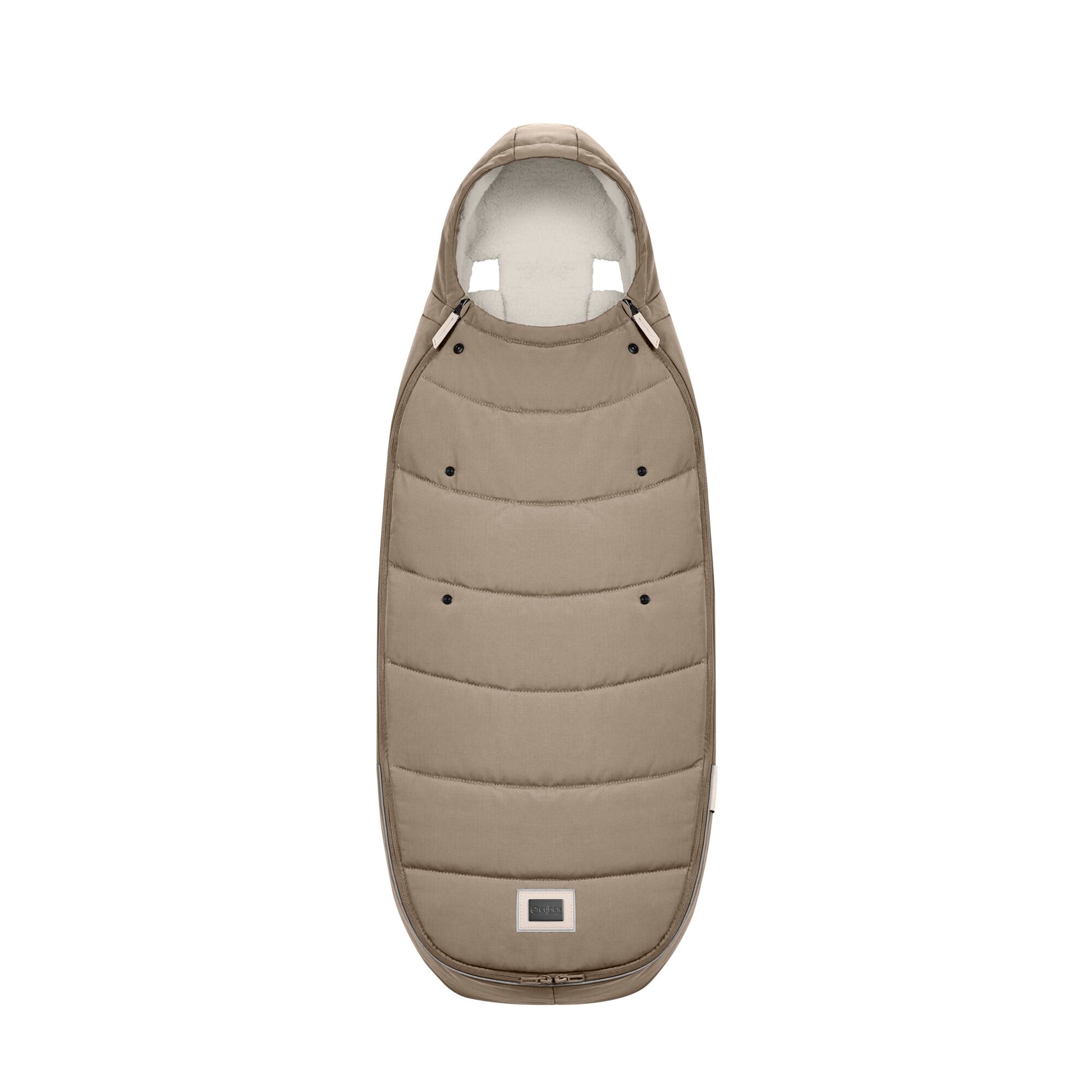 Cybex platinum footmuff in cosy beige.