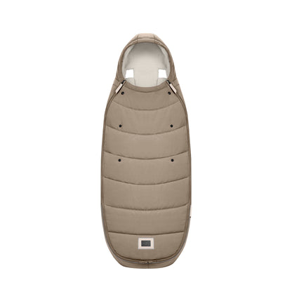 Cybex platinum footmuff in cosy beige.