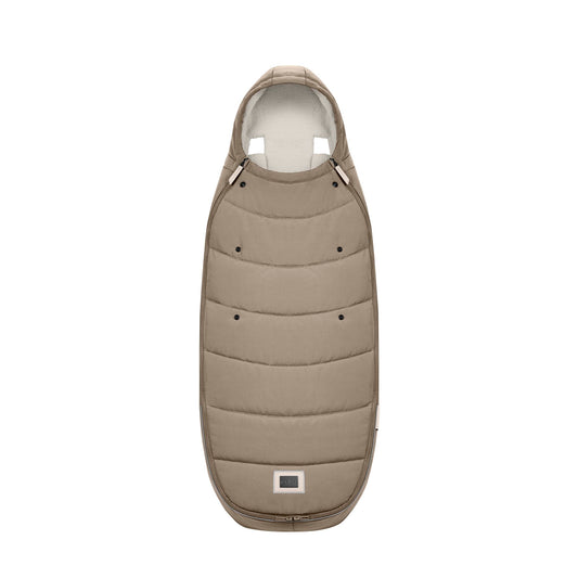 Cybex platinum footmuff in cosy beige.