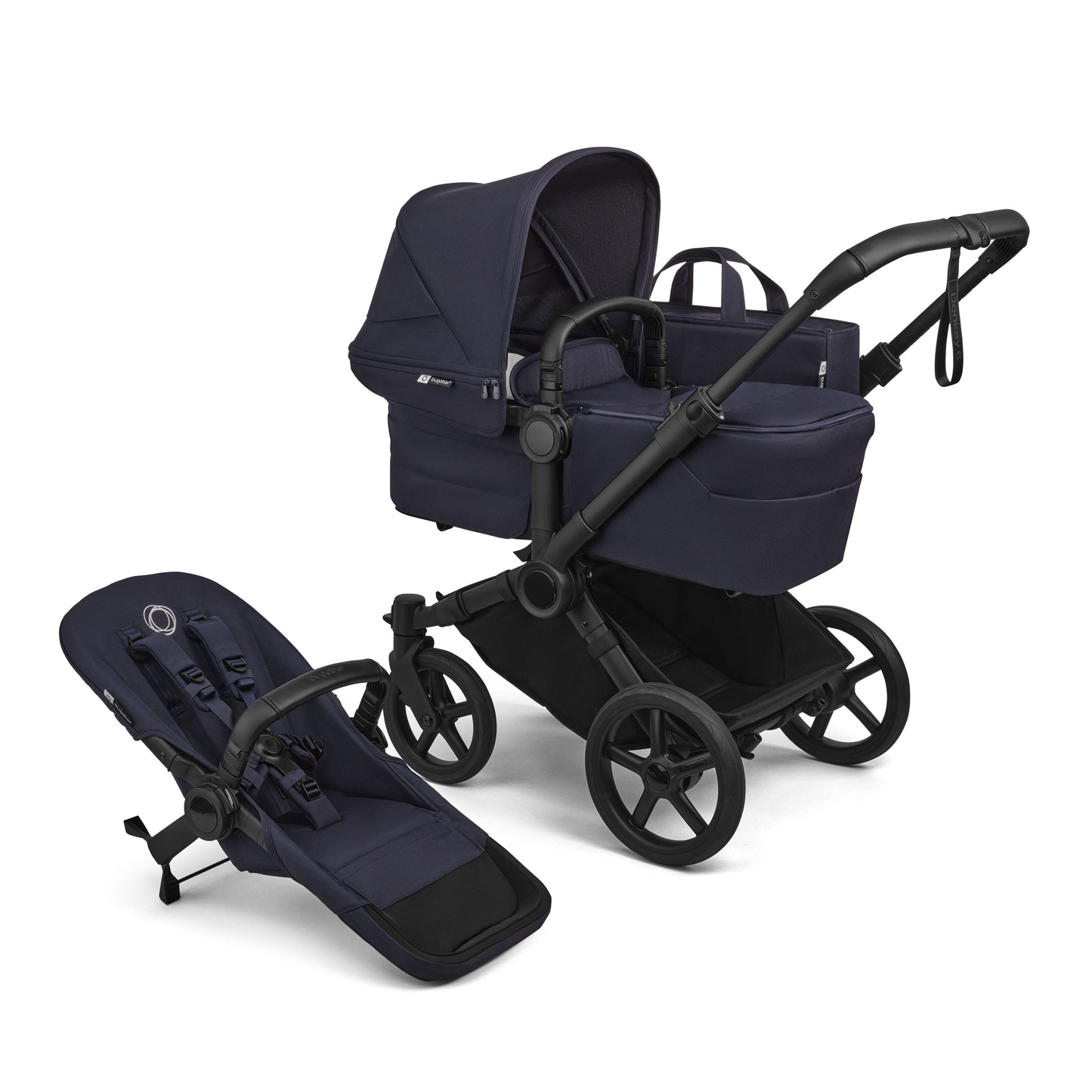 Bugaboo Donkey 6 pushchair single mode in deep indigo colour.