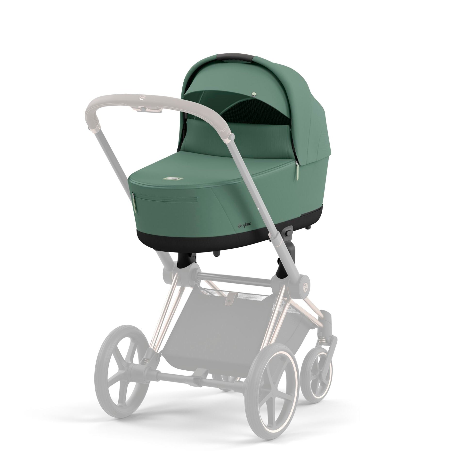 Cybex Lux Carrycot in leaf green.