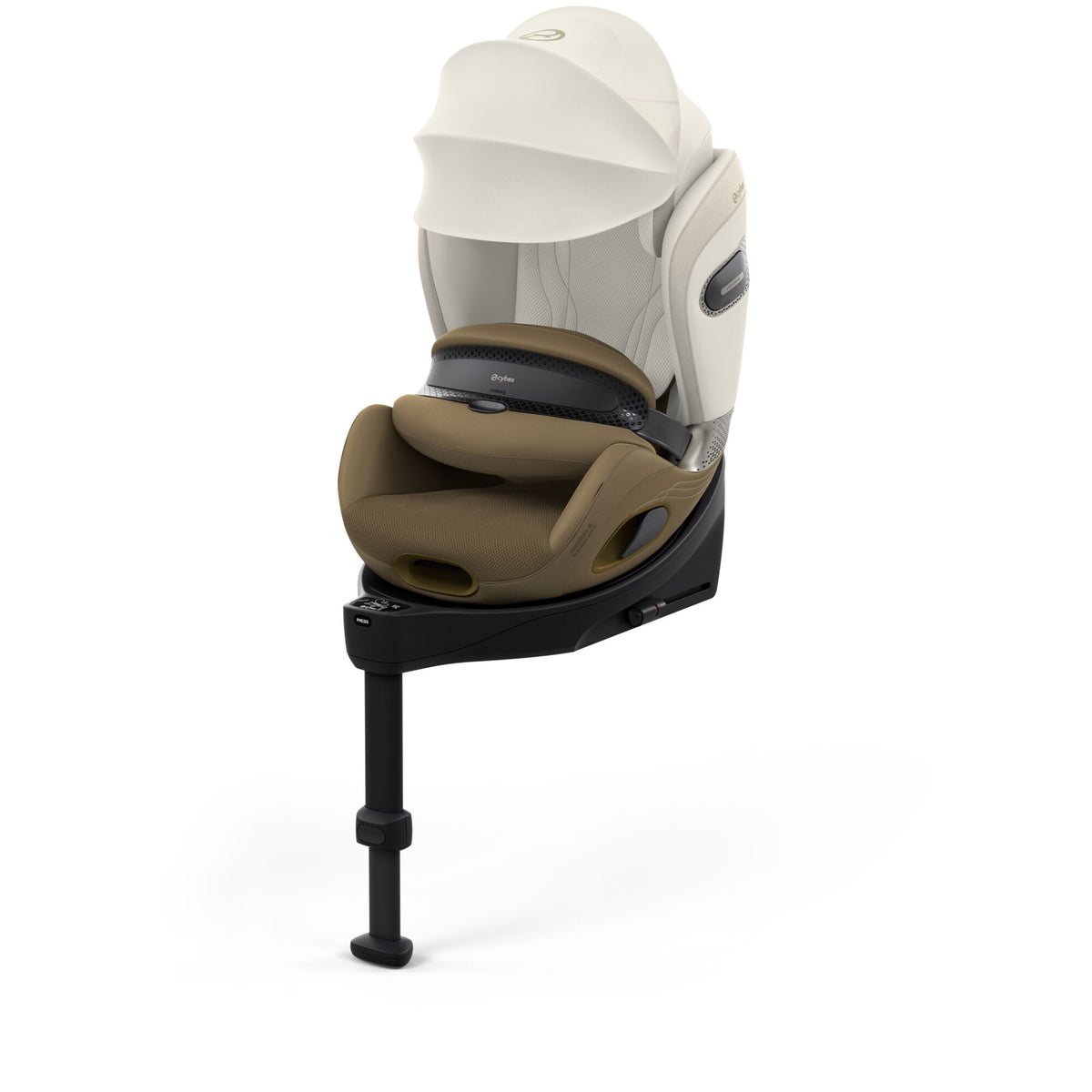 Cybex anoris Si car seat with airbag in jade green style colour, with isofix base attatched.