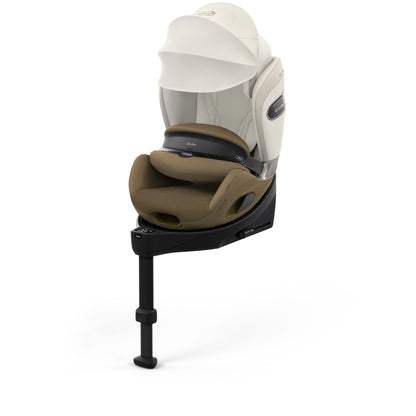 Cybex anoris Si car seat with airbag in jade green style colour, with isofix base attatched.