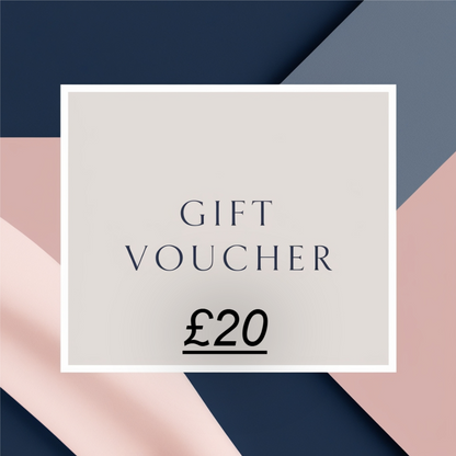 blue and pink coloured image advertising gift vouchers £20