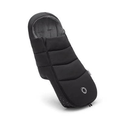 Bugaboo footmuff in Midnight Black designed for infants ensuring warmth and comfort.