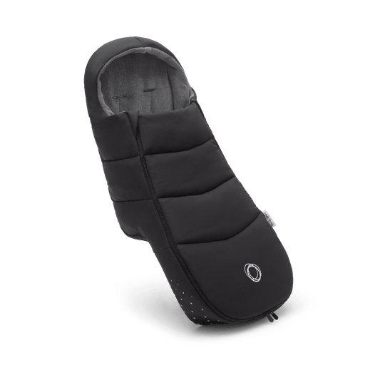 Bugaboo footmuff in Midnight Black designed for infants ensuring warmth and comfort.