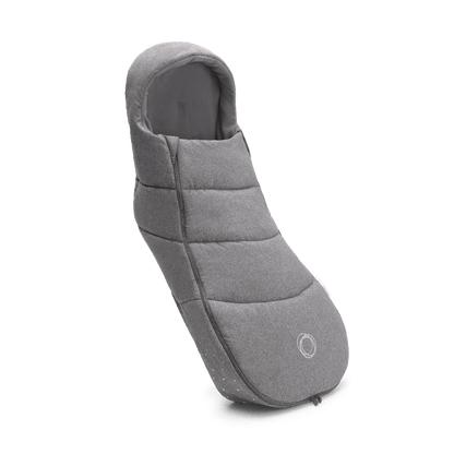 Bugaboo footmuff in Grey Melange designed for infants ensuring warmth and comfort.