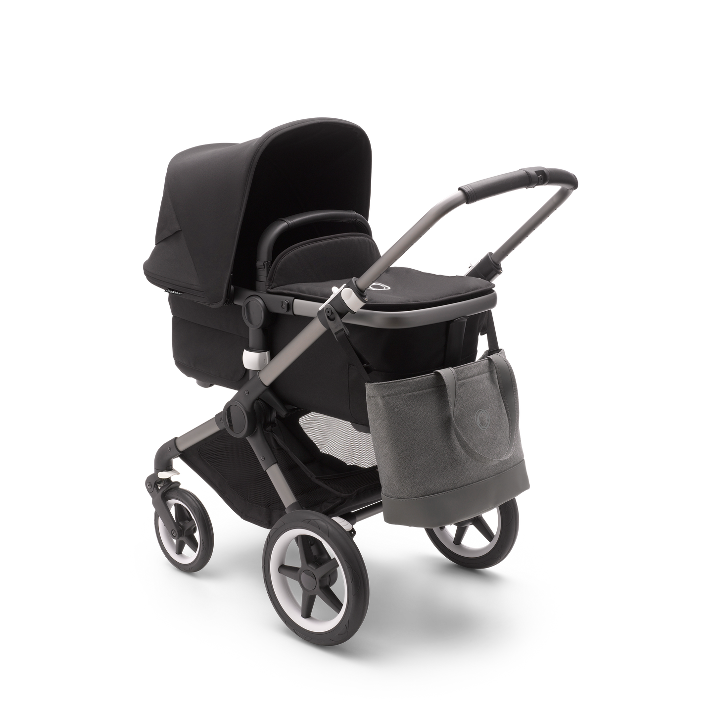 Bugaboo changing bag in grey melange colour.