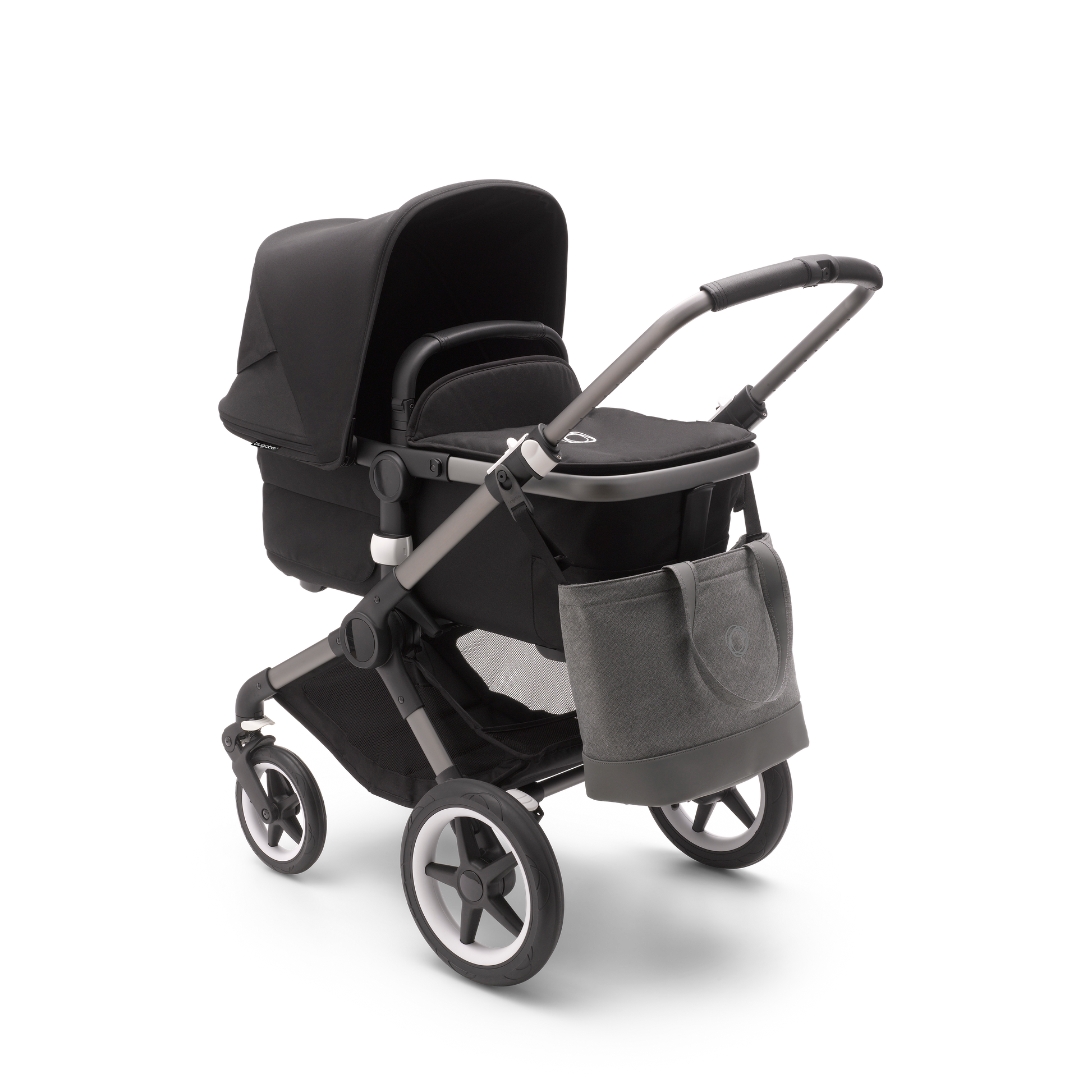 Bugaboo changing bag in grey melange colour.