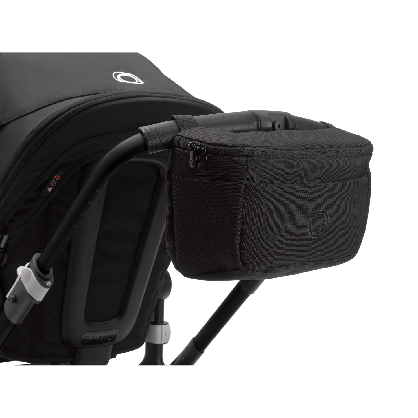 Bugaboo organiser bag for pushchair in midnight black colourway.