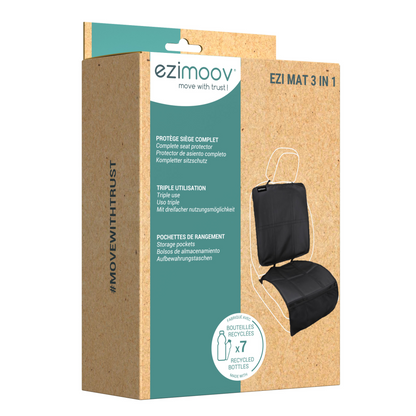 Car seat cover with storage pockets, designed as a seat protector for triple use and enhanced functionality.