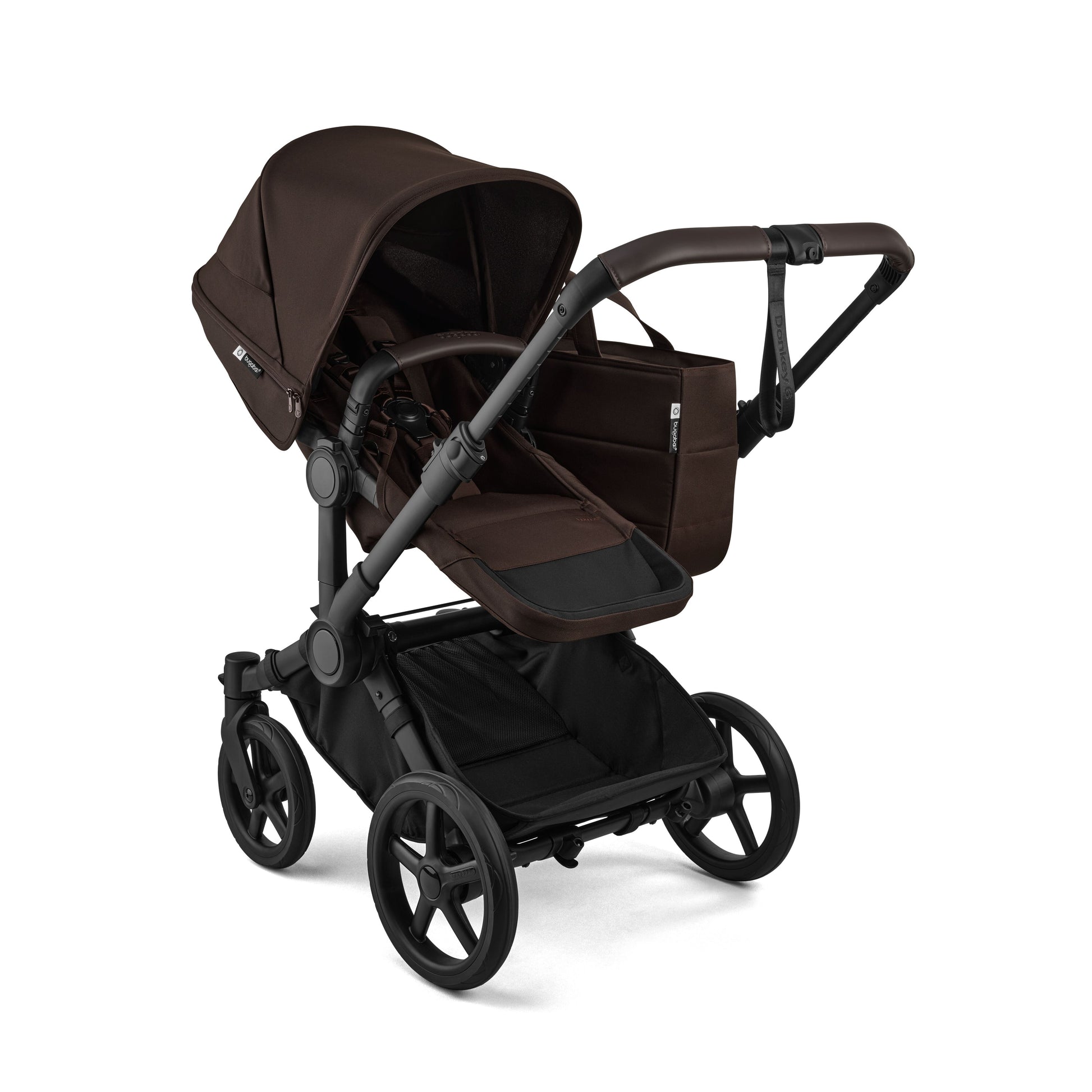 Bugaboo Donkey 6 pushchair single mode in cocoa brown colour.