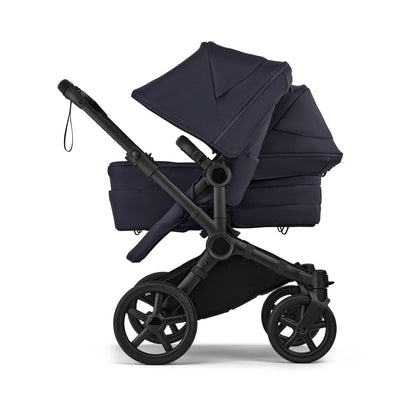 Bugaboo Donkey 6 double pushchair in deep indigo colour.