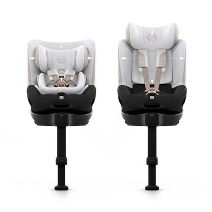 Cybex sirona Si swivel car seat complete with isofix base in off white style colour.