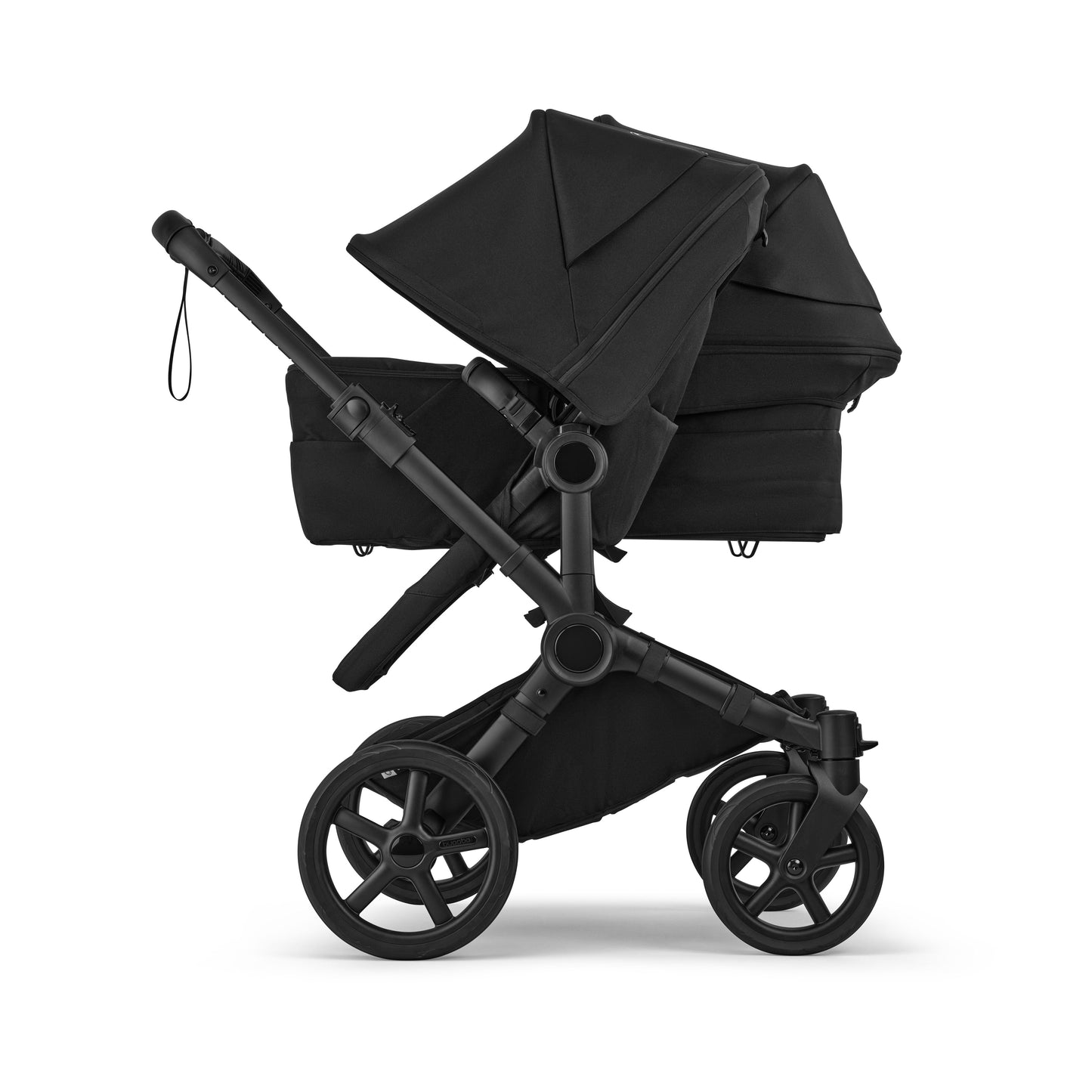 Bugaboo Donkey 6 double pushchair in heritage black colour.