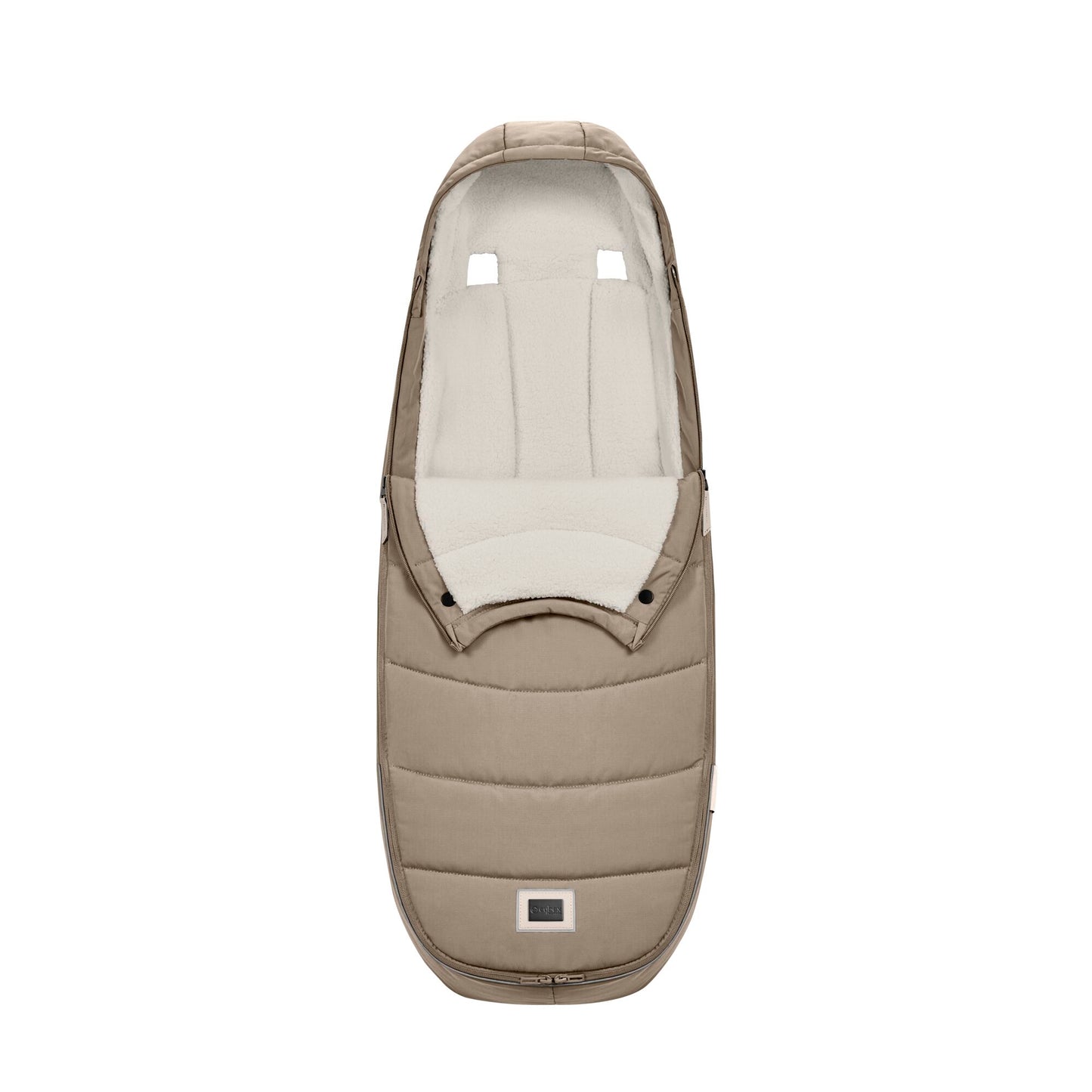 Cybex platinum footmuff in cosy beige.