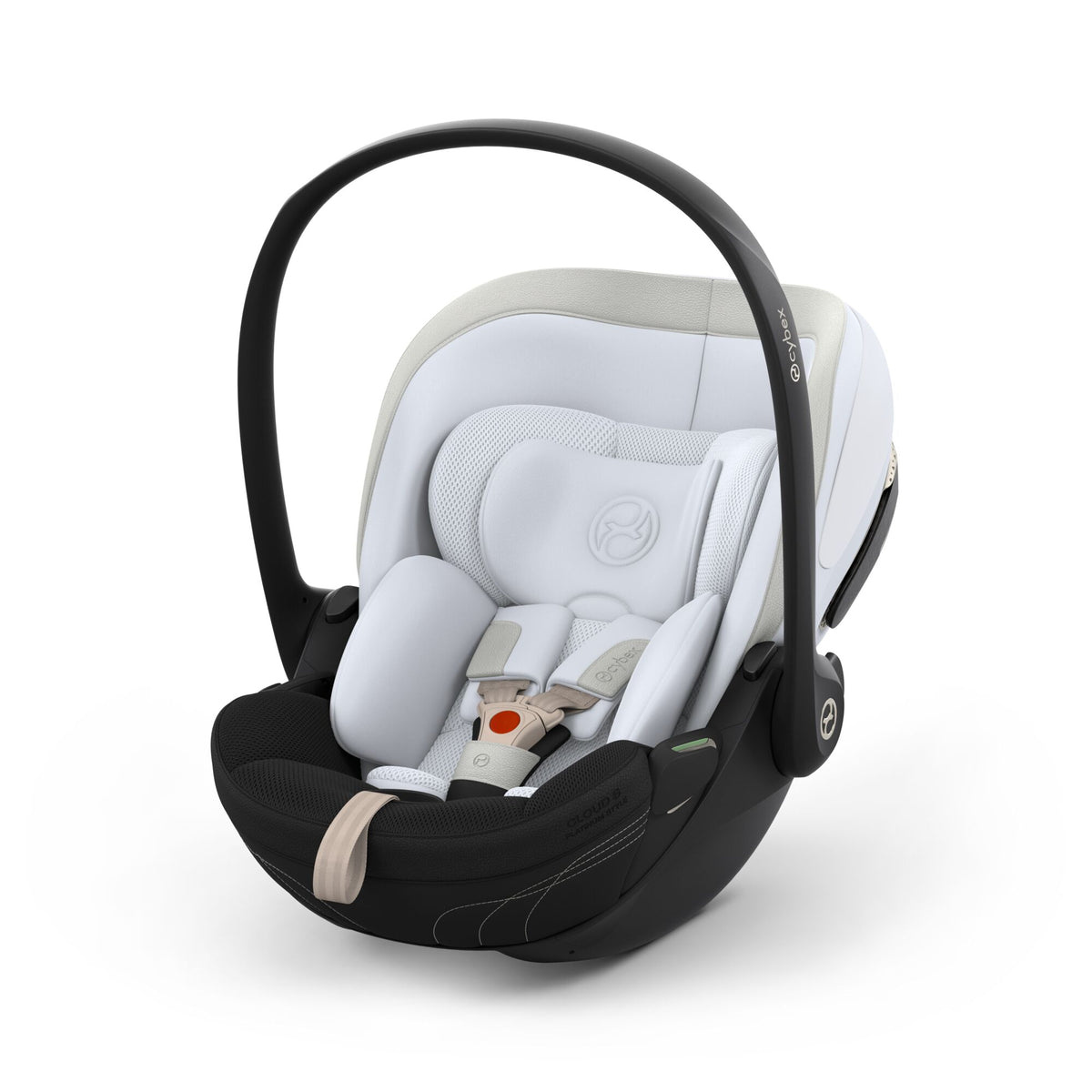 Cybex cloud s car seat in misty grey colour, with recline function.