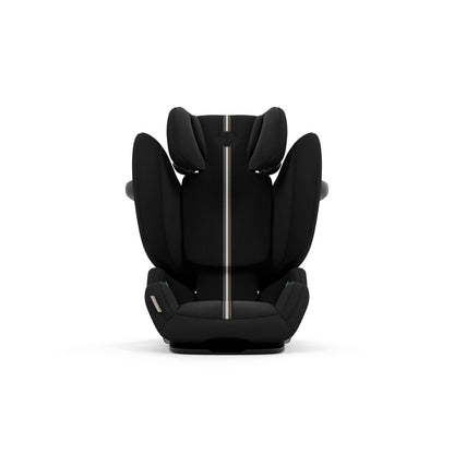 The Solution G car seat in black plus showcasing its design.