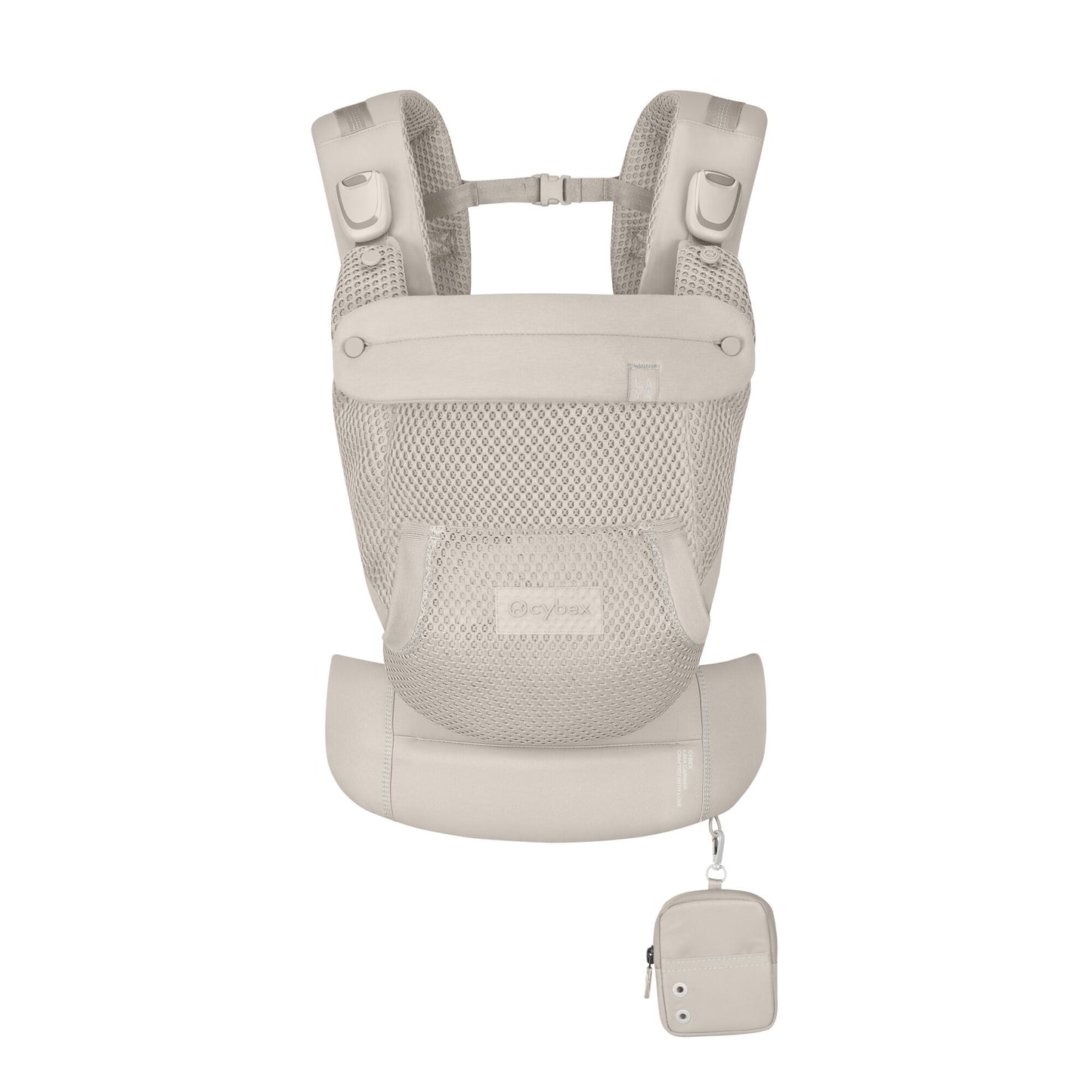 Cybex Laya baby carrier in dune grey colour way.