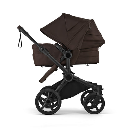 Bugaboo Donkey 6 double pushchair in cocoa brown colour.