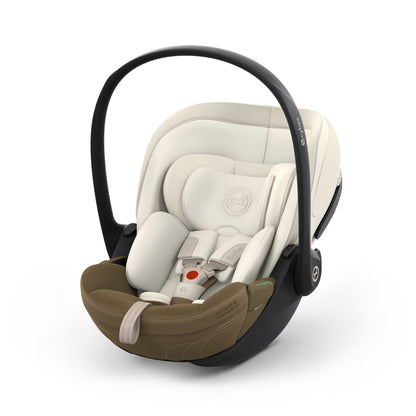 Cybex cloud s car seat in jade green colour, with recline function.