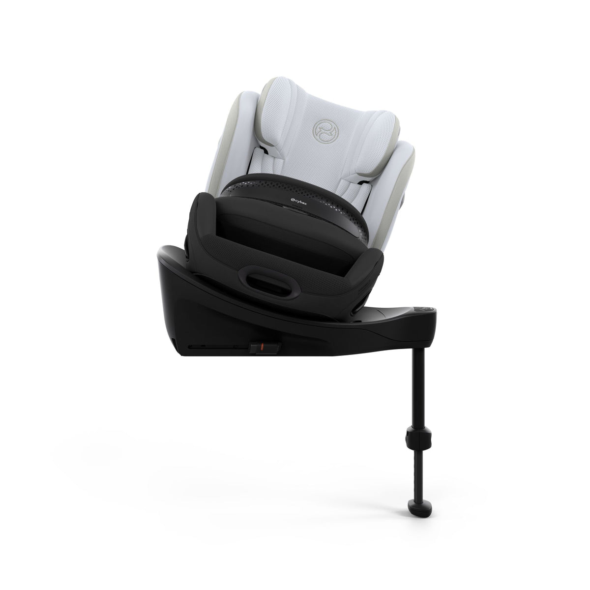 Cybex anoris Si car seat with airbag in misty grey style colour, with isofix base attatched.