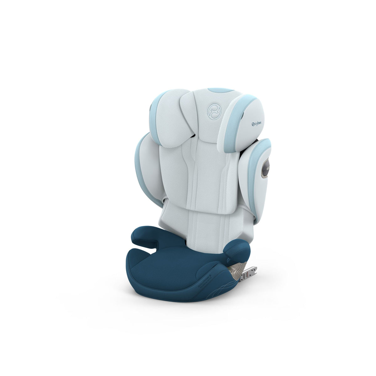 Cybex solution s high back child car seat in  opal blue style colour.