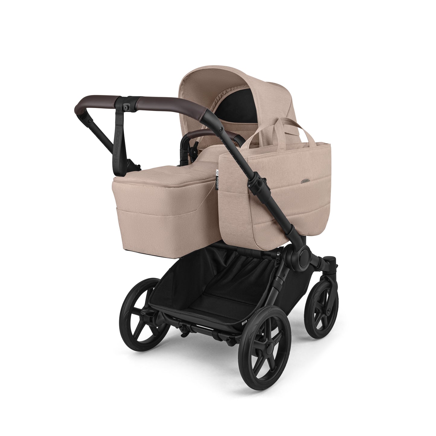 Bugaboo Donkey 6 pushchair single mode in desert taupe colour.