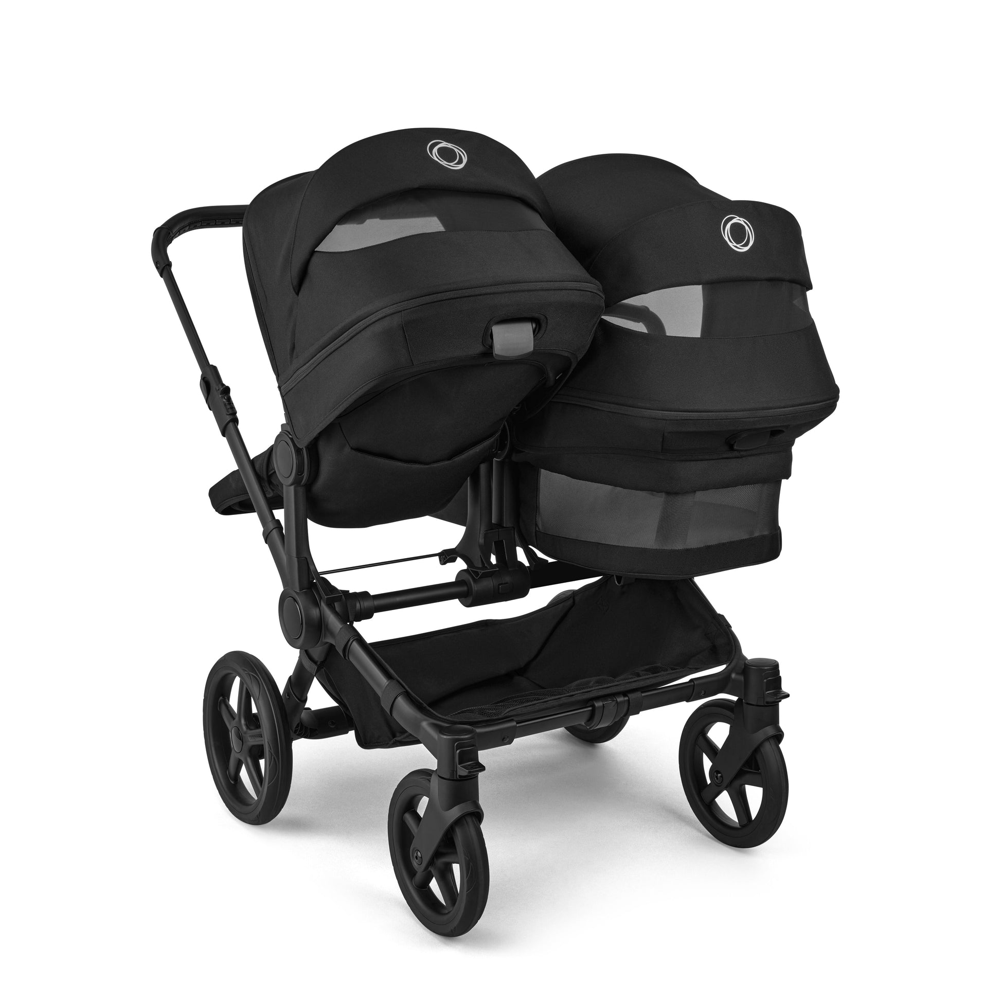 Bugaboo Donkey 6 double pushchair in heritage black colour.