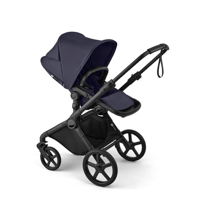 Bugaboo Cub stroller and carrycot in deep indigo blue with atonB2 car seat & base.