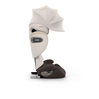 Cybex solution s high back child car seat in amber brown colour.
