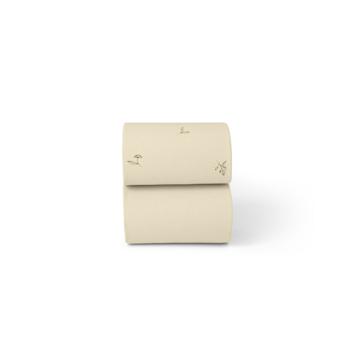 Little green sheep organic cotton moses basket/pram fitted sheets in floral and cream colour.