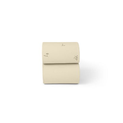 Little green sheep organic cotton moses basket/pram fitted sheets in floral and cream colour.