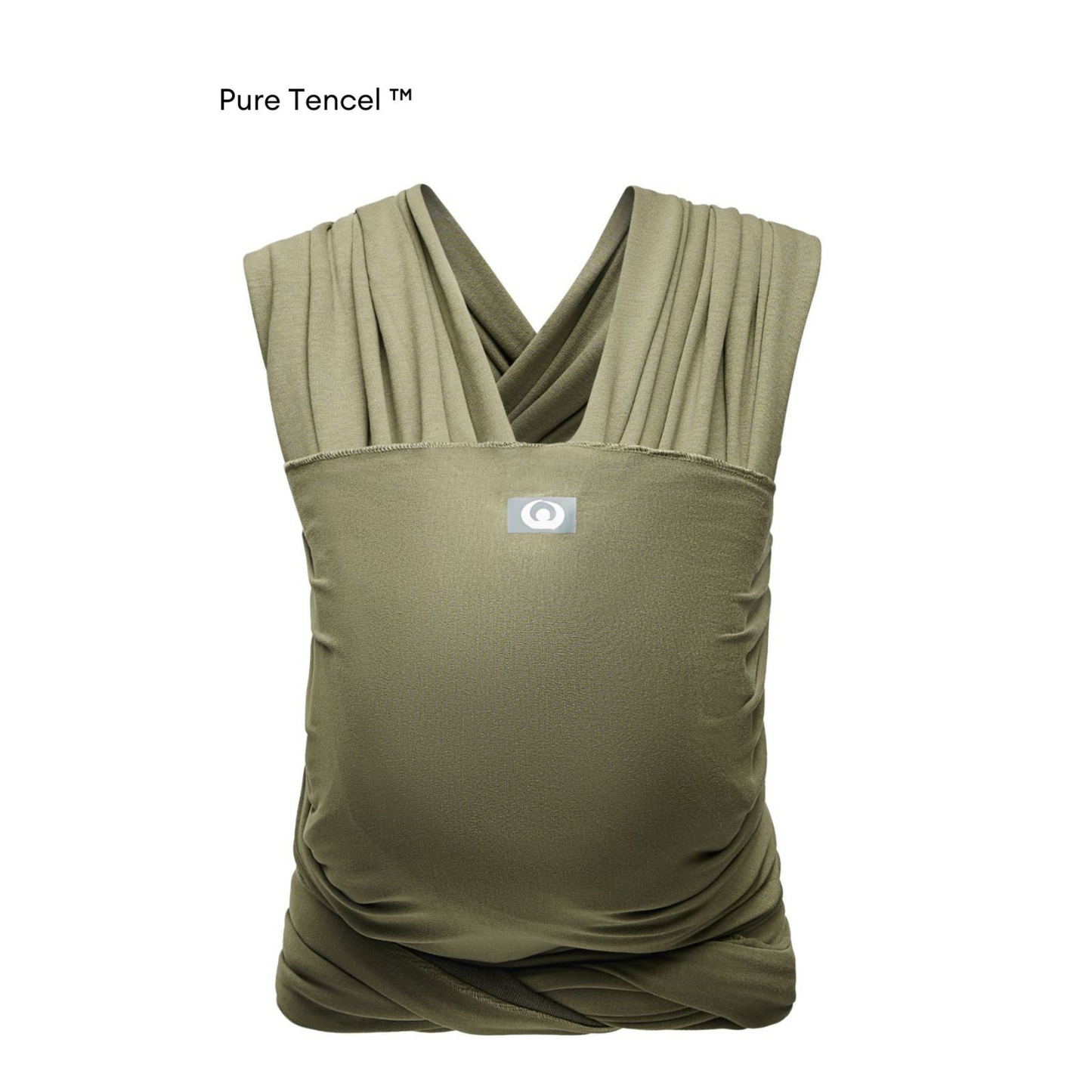 A baby carrier featuring a comfortable organic cotton wrap for secure and stylish baby carrying