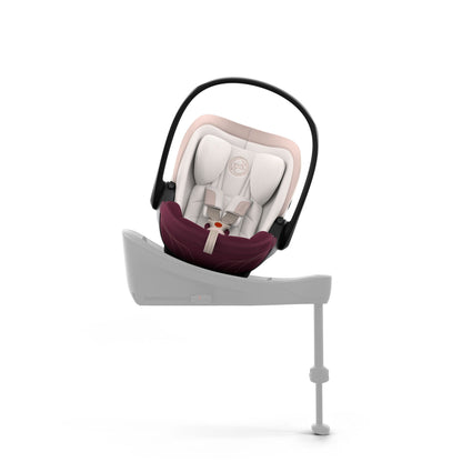 Cybex cloud s car seat in quartz pink colour, with recline function.
