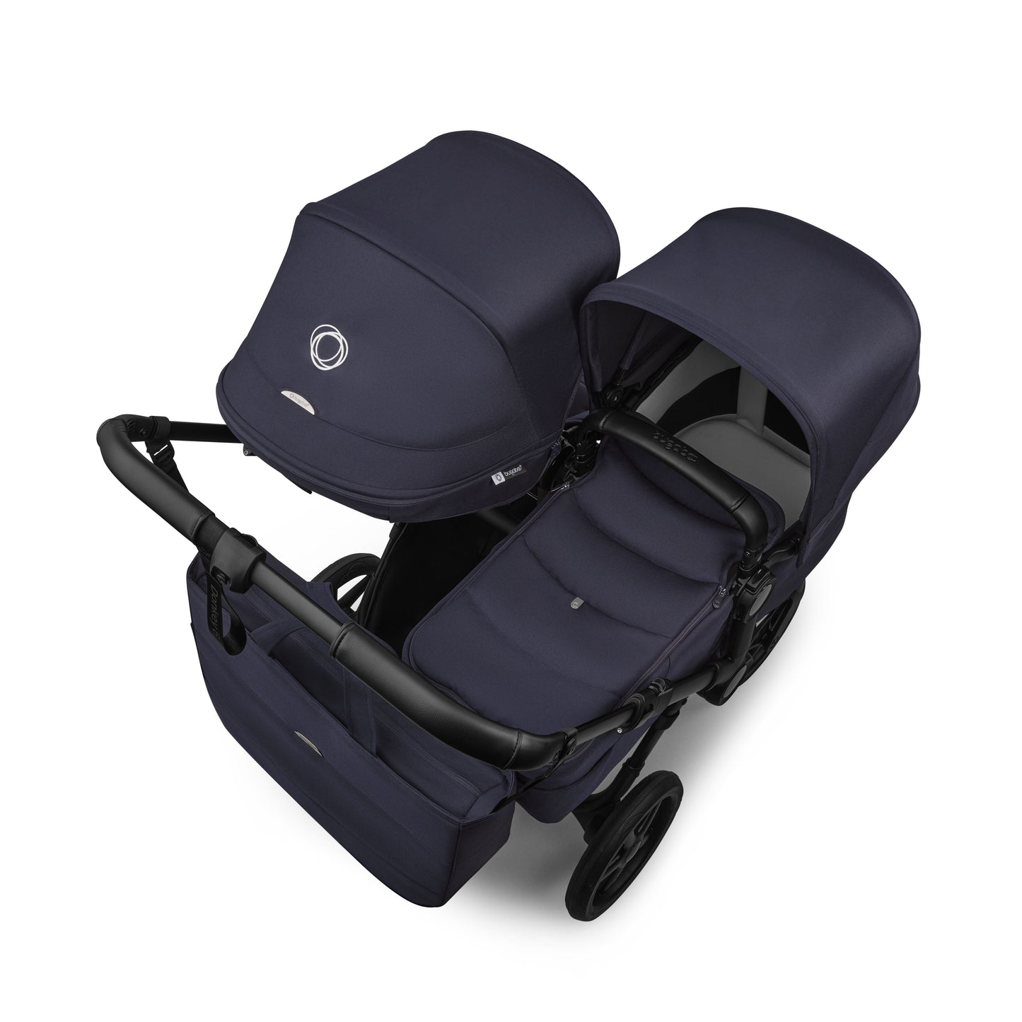 Bugaboo Donkey 6 double pushchair in deep indigo colour.