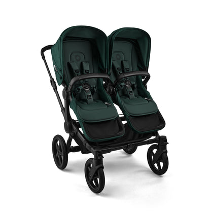Bugaboo Donkey 6 twin pushchair in fern green colour.