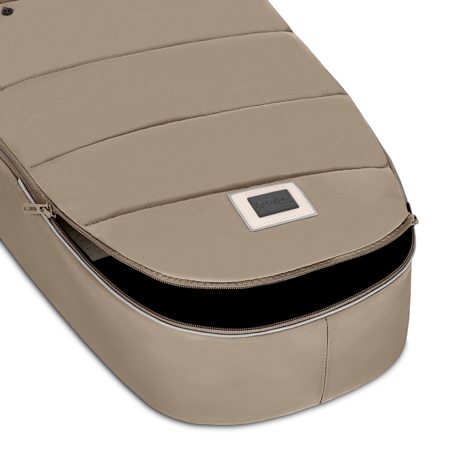 Cybex platinum footmuff in cosy beige.