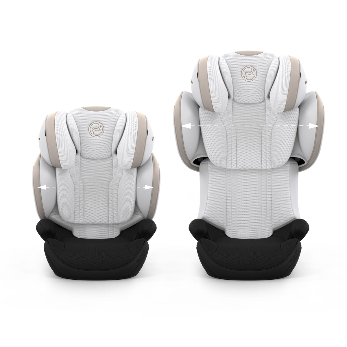 Cybex solution s high back child car seat in  off white style colour.