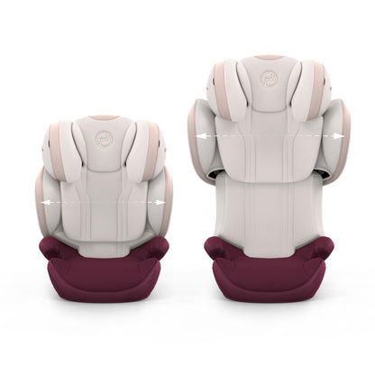 Cybex solution s high back child car seat in  quartz pink style colour.