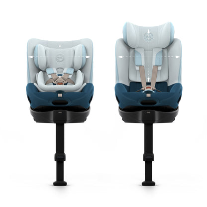 Cybex Sirona S car seat without base, in opal blue style colour way.